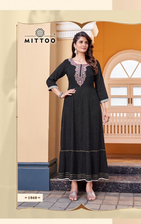 Mittoo Bindi Vol 2 Printed Rayon Designer Long Kurti Collection